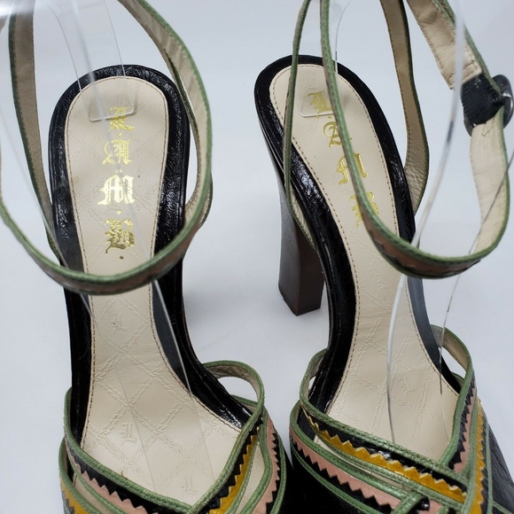 L.A.M.B Multicolor Peep Toe Chunky Platform - Picture 6 of 8